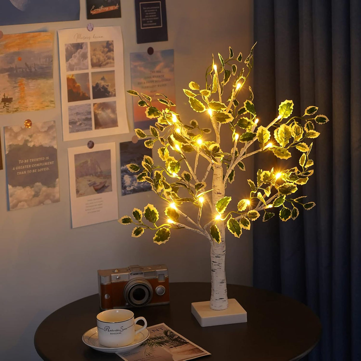 Árbol de Luz LED de 2 pies, con 24 luces, decoración navideña
