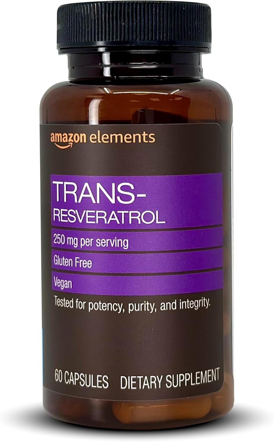Trans-Resveratrol 250 mg, Amazon Elements, 60 Cápsulas Vegan