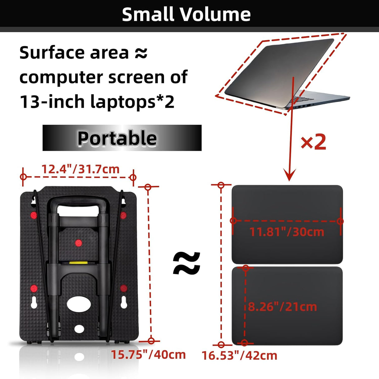 Carretilla Plegable, Ligera, Ruedas Giratorias, Ajustable, Modelo X