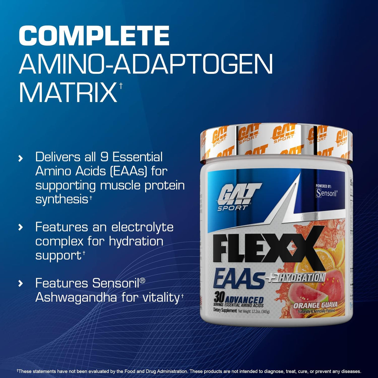 GAT SPORT Flexx EAAs + Hidratación Amino Avanzados 30 Servs