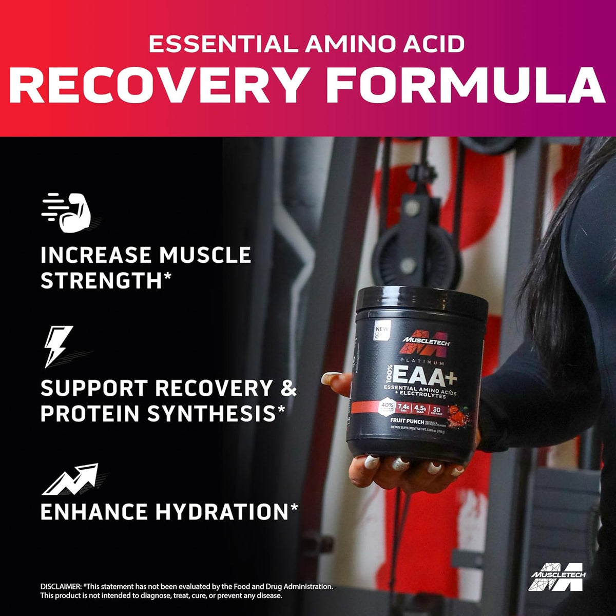 Suplemento de Aminoácidos Esenciales MuscleTech, Energía y Fuerza, 30Serv