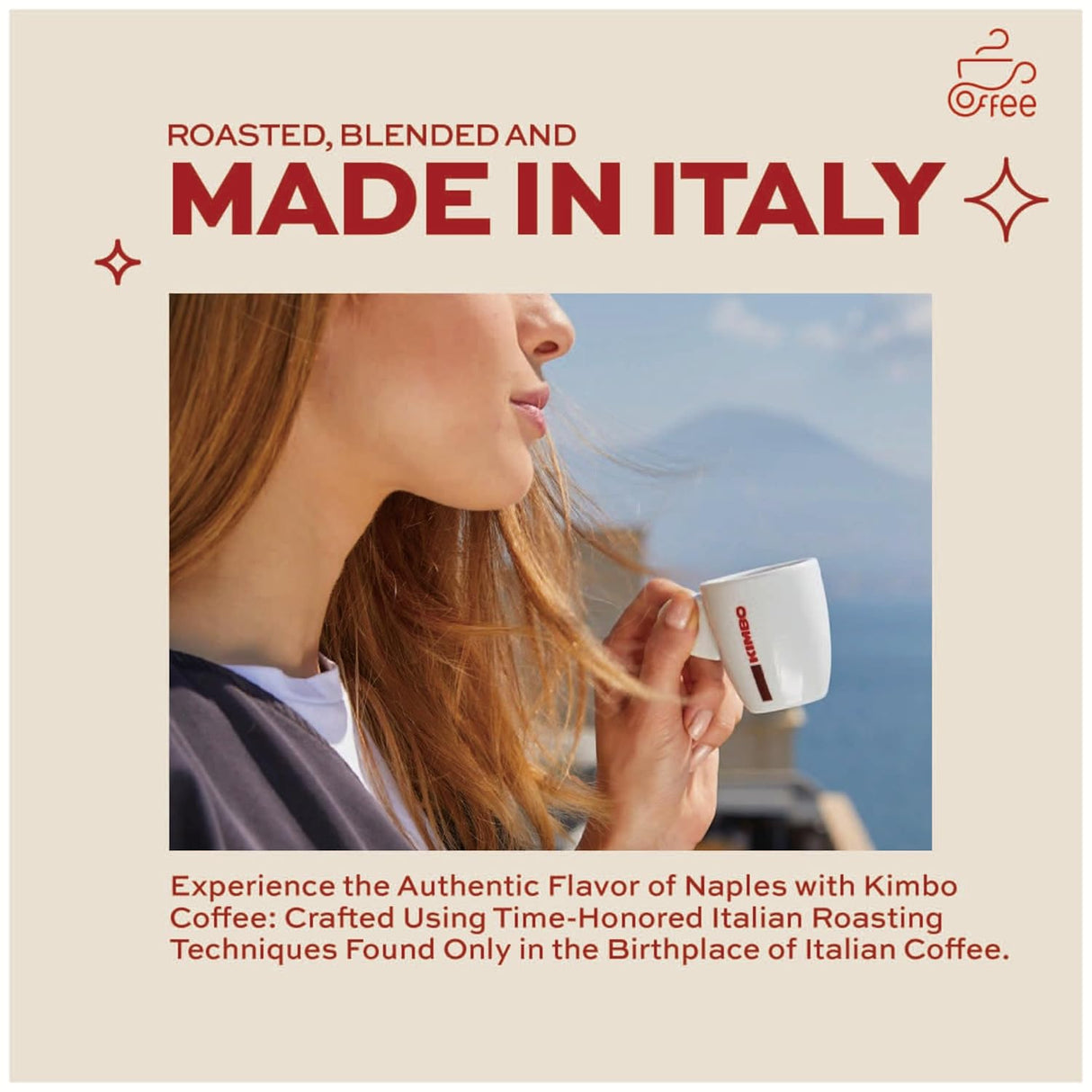 Café Molido Decaffeinato Kimbo Espresso - Sabor Suave 8.8 oz