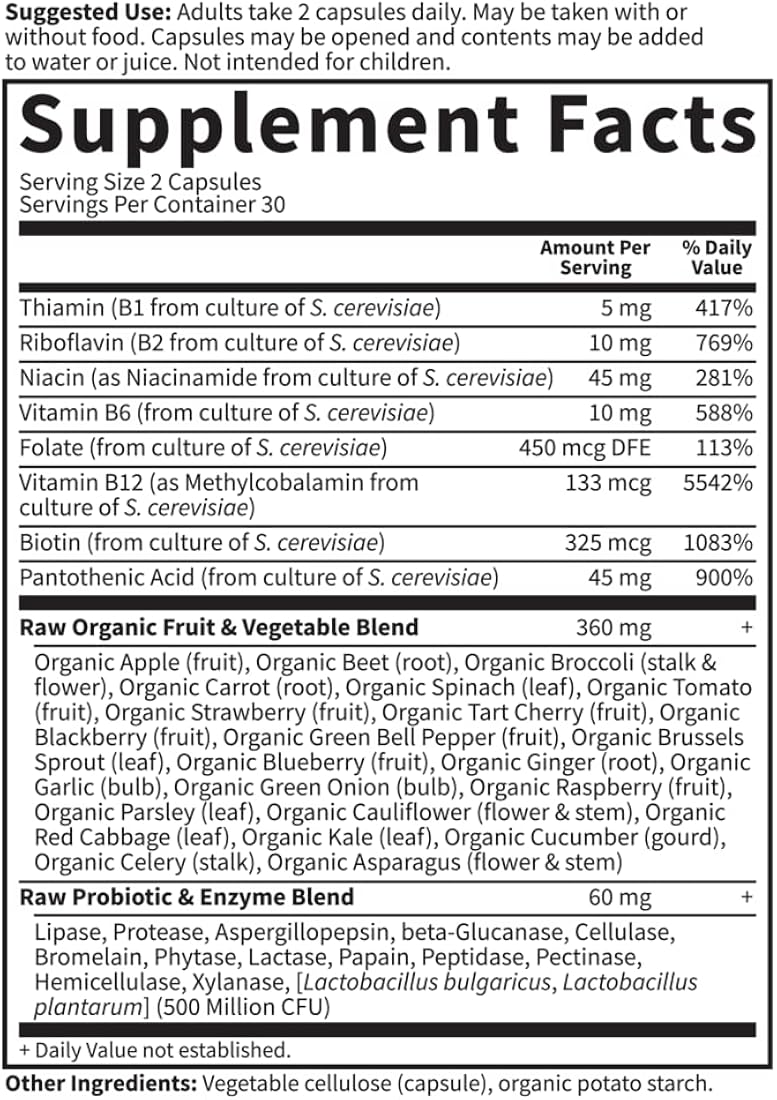 Suplemento Vitamina Code RAW B-Complex vegetarianas 60 cap