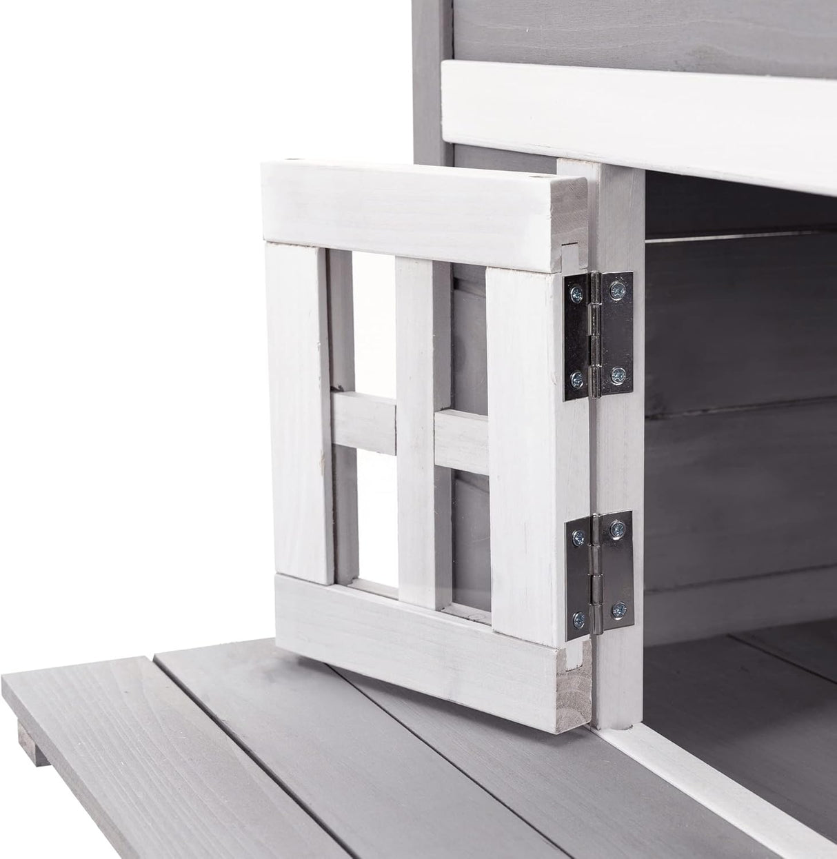 Casa de Gato de 3 Pisos PawHut, Refugio Exterior, Plataforma