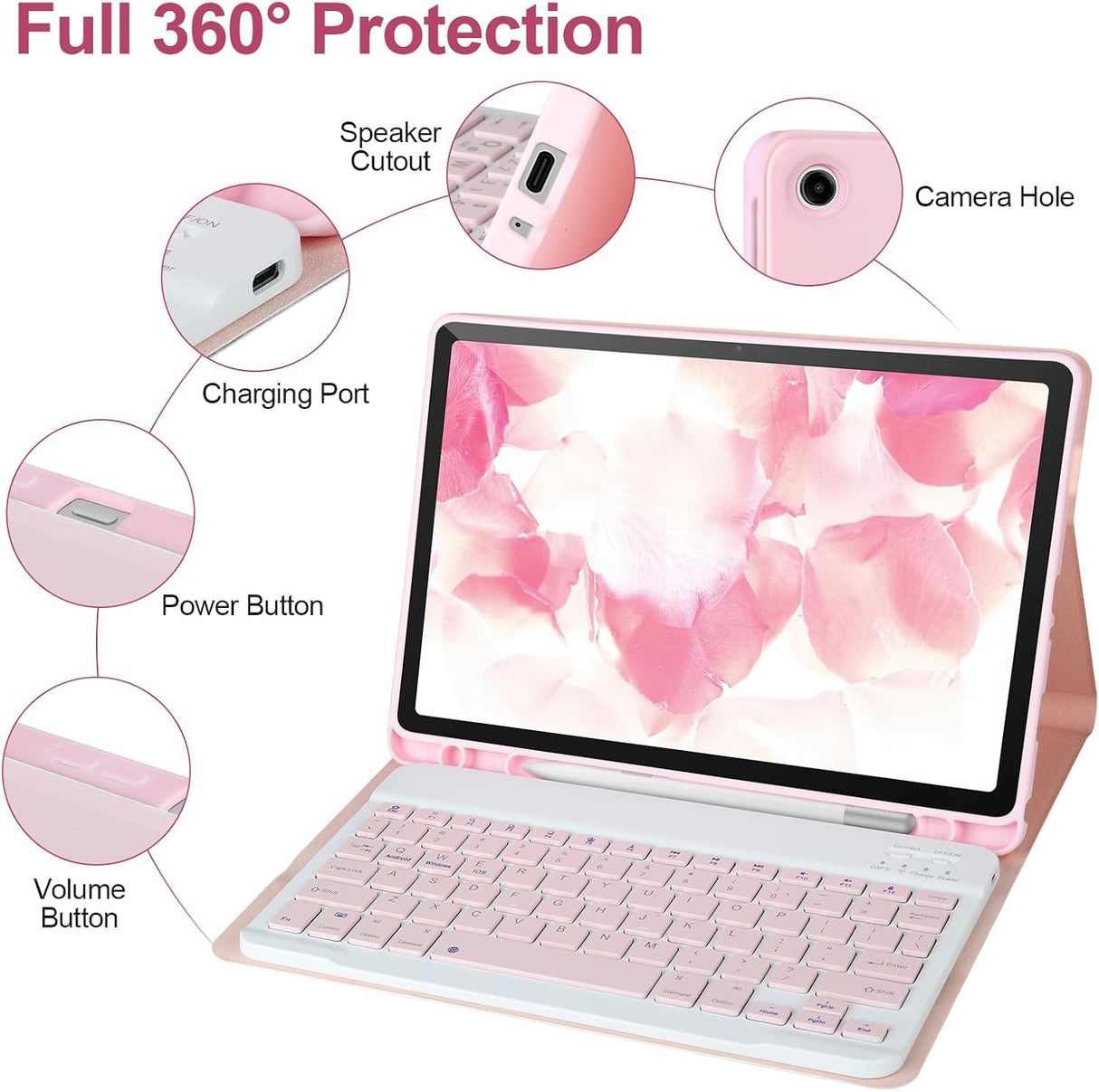 Funda con Teclado Samsung, Soporte S Pen, Galaxy Tab A9+ 2023