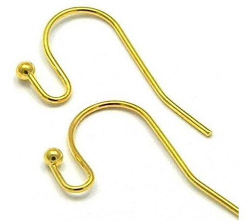 20 Piezas 14k De Oro En Plata Esterlina Ear Wire Ball Dot