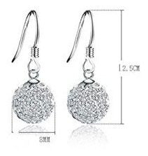 Pendientes colgantes de cristal blanco como la nieve