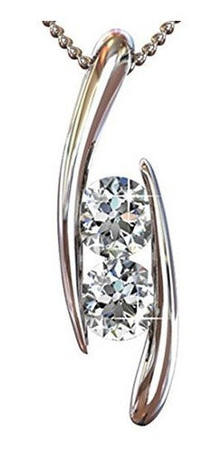 Cate and Chloe Mckenna 18k Oro Blanco Swarovski Colgante