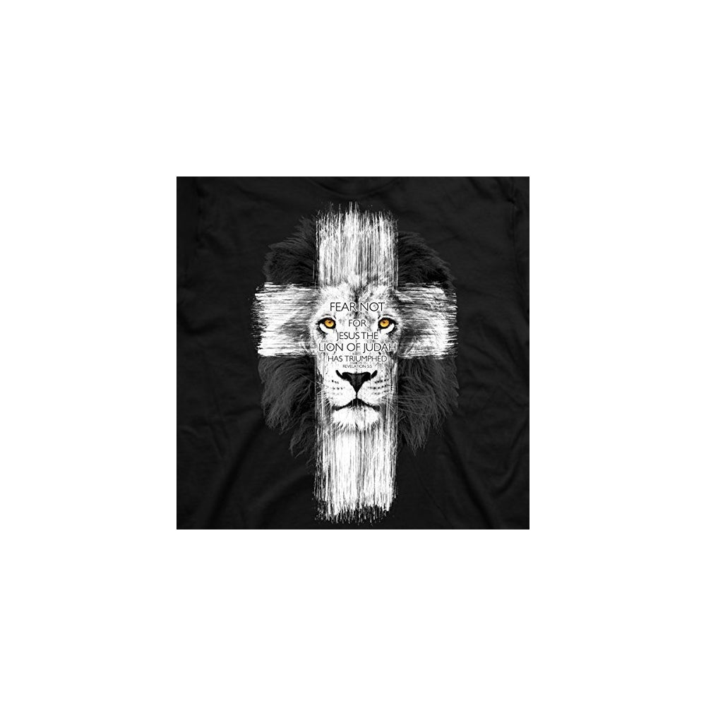 Camiseta manga corta -estampado de Cruz León - Negro