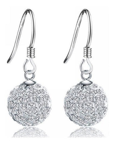 Pendientes colgantes de cristal blanco como la nieve