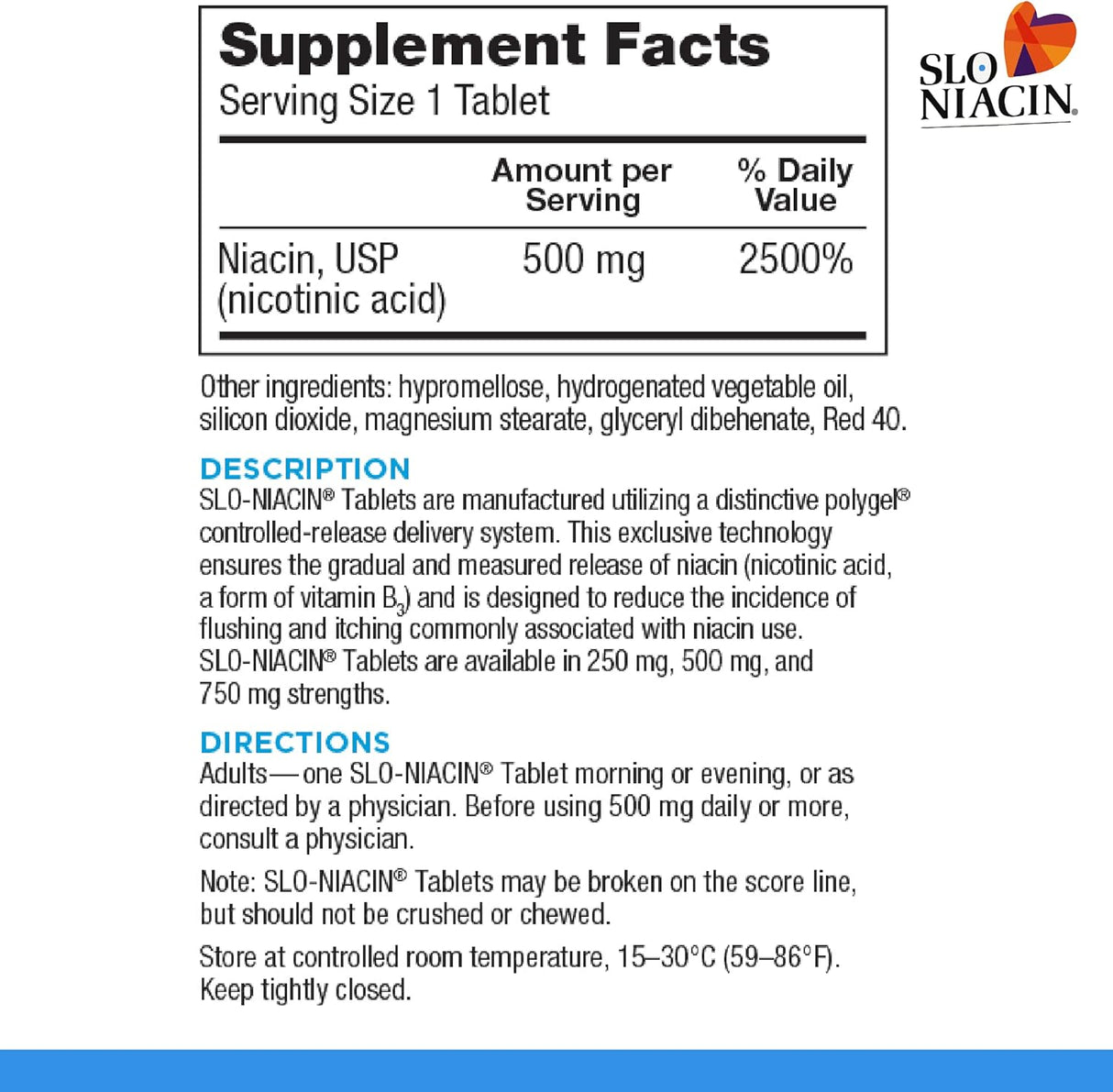 Suplementos Niacina 500mg sin descarga 100 cápsulas 6 pack