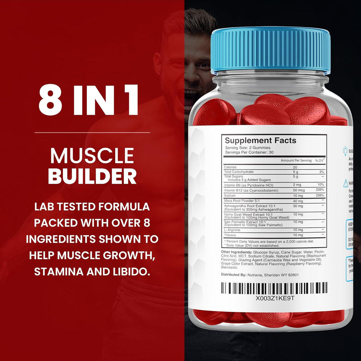 Suplemento Gomitas de potenciador masculino 6 en 1 tribulus