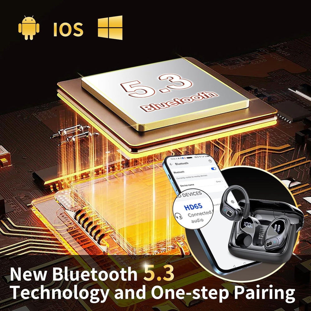 Auriculares Inalámbricos Bluetooth 5.3, Impermeables IPX7, 2024