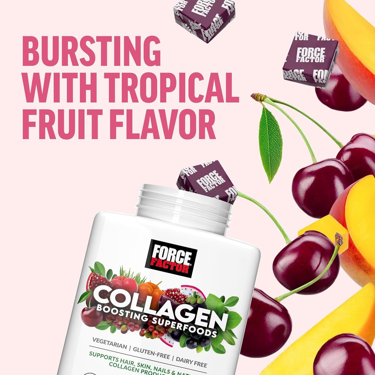 Force Factor Collagen Boosting Superfoods, Vegan, 60 Soft Chews