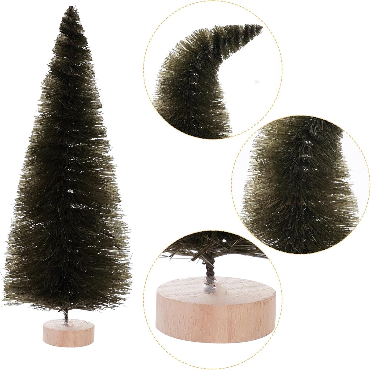 40Pcs Mini Árboles de Navidad Yookat con Base de Madera