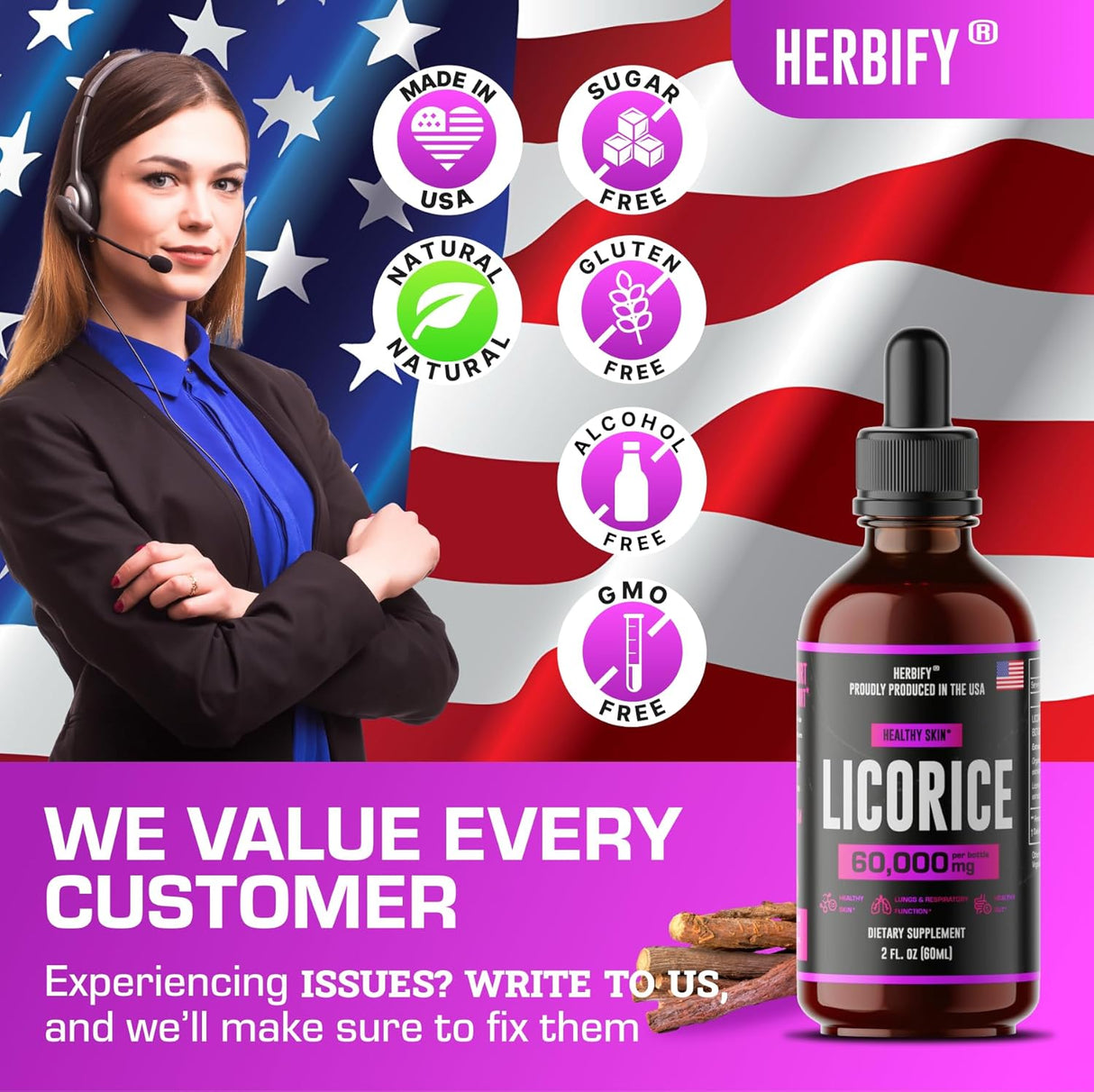 Extracto de Regaliz HERBIFY - Alivio Digestivo y Inmunidad - 2oz