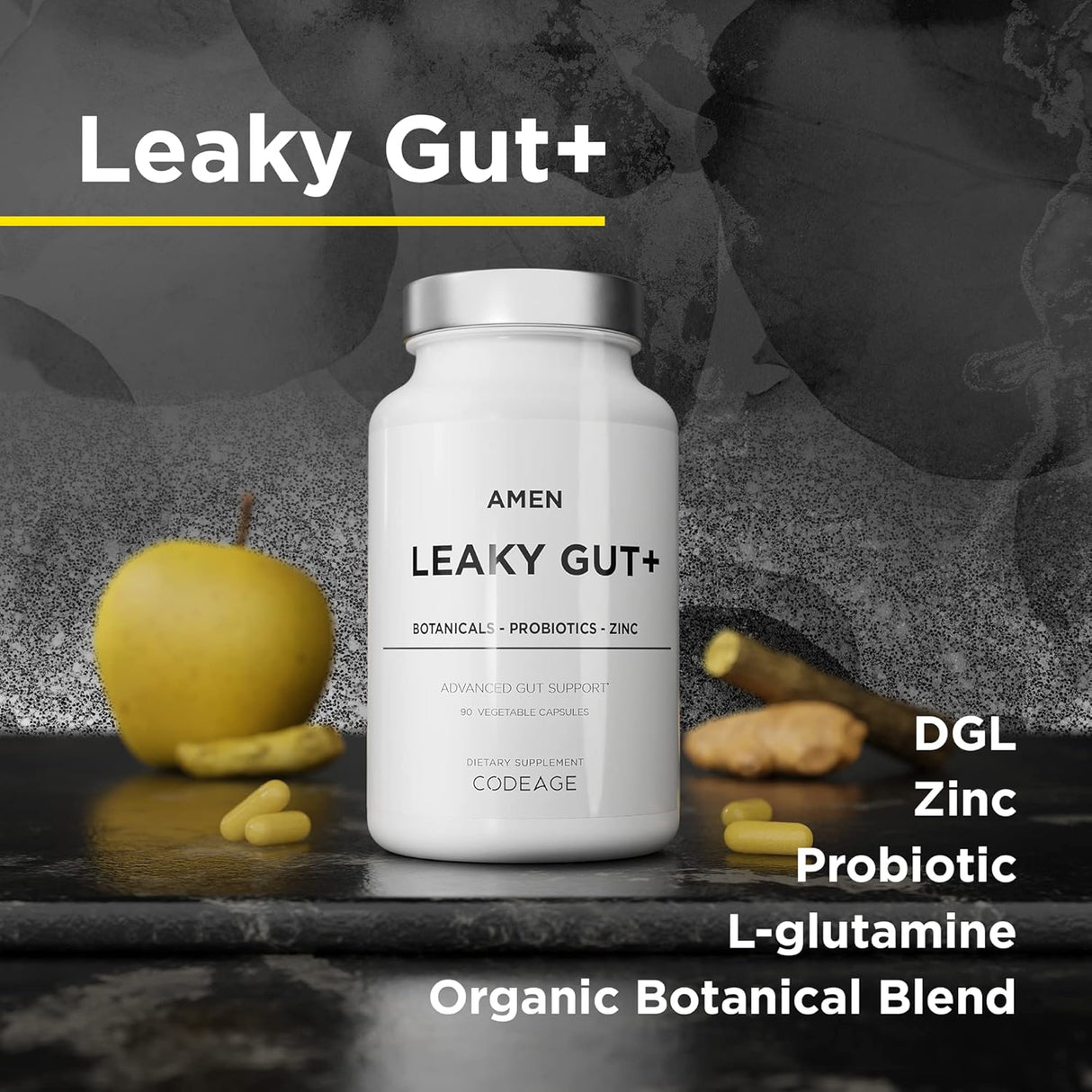 Suplemento Leaky Gut - Amen - Vegan, Probióticos, 90 cápsulas
