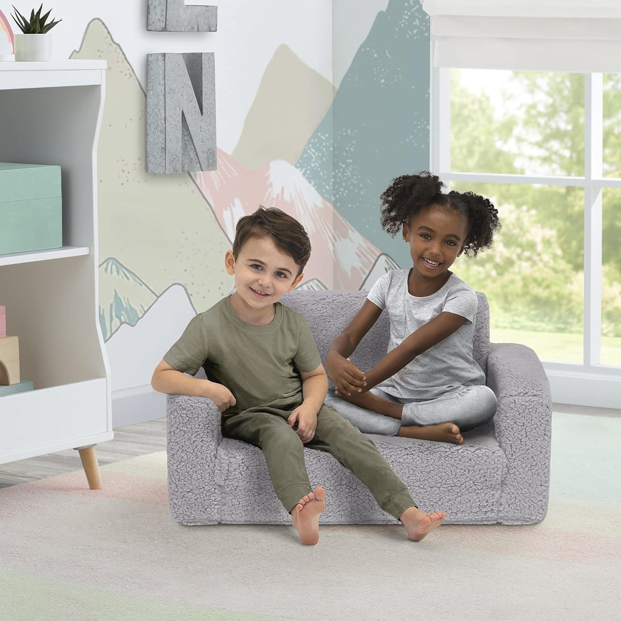 Silla convertible 2 en 1 en cama abatible para niños, Gris