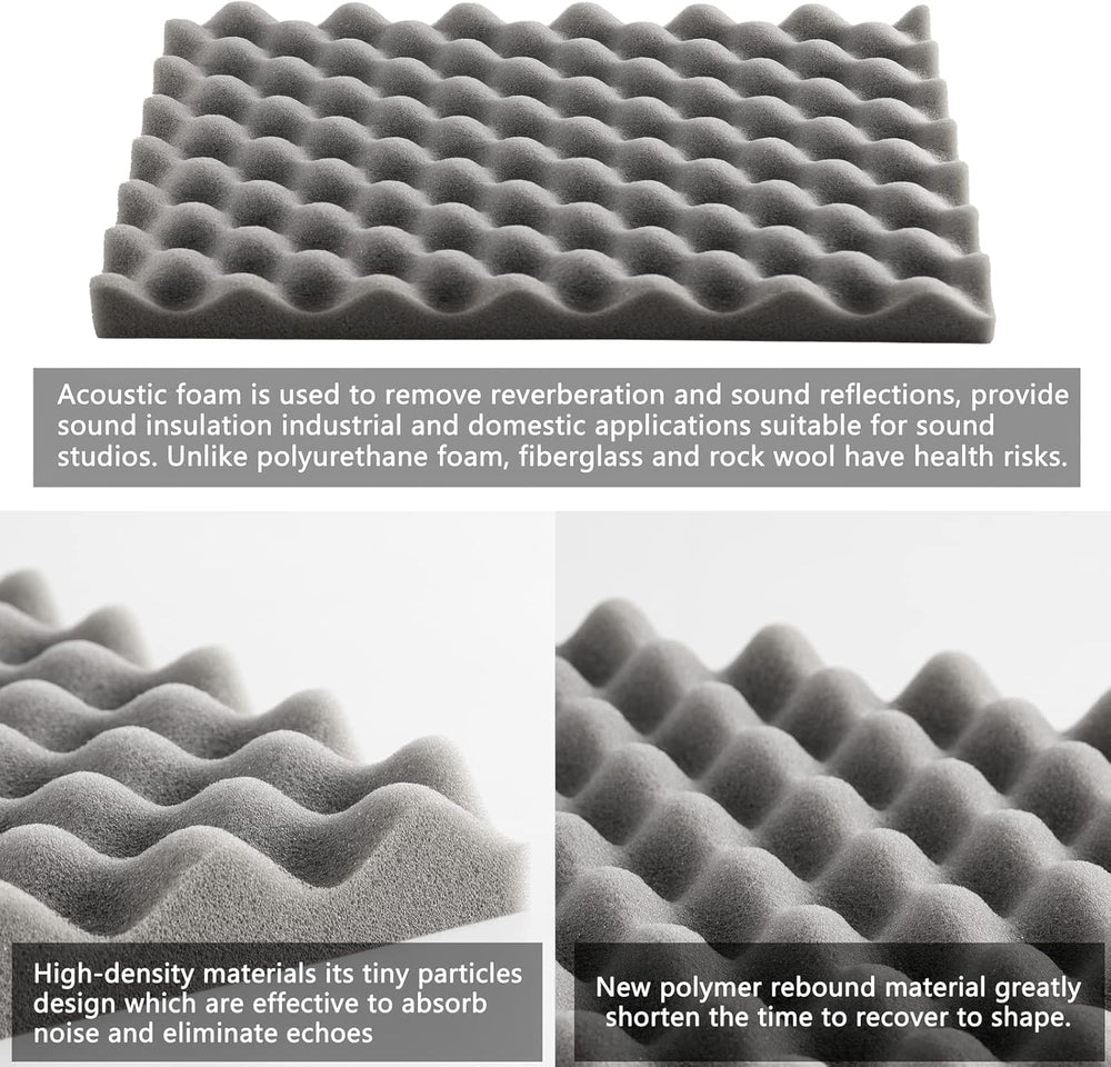 Paneles Acústicos Aislantes 12pcs - Espuma Absorbente 1x12x12