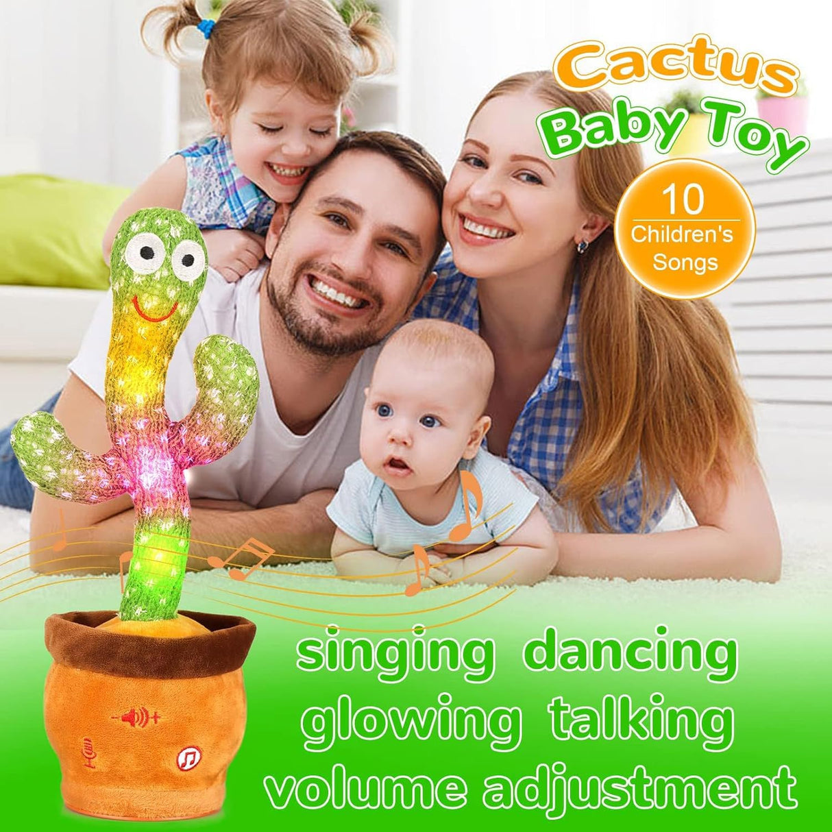 Cactus Bailarín Repetidor, Juguete Infantil, Sonidos y Música