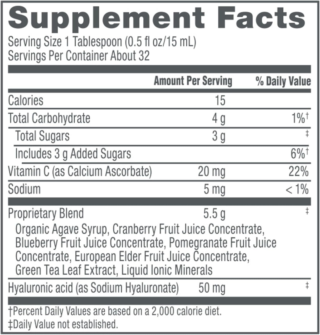 NeoCell Líquido de bayas de ácido hialurónico con vitamina C