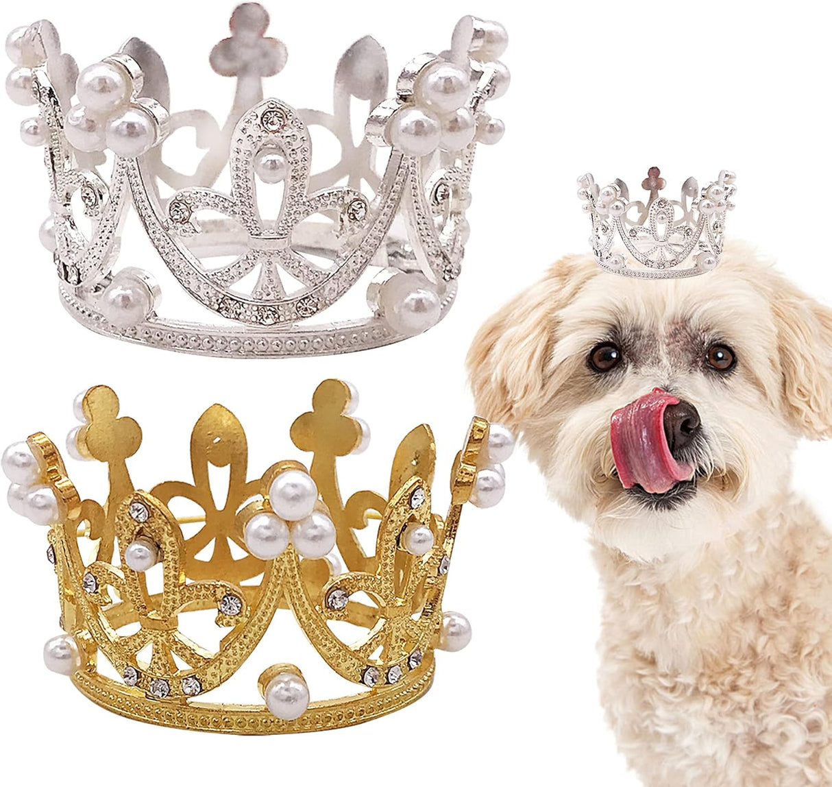 Disfraces 2 piezas de corona para perros pequeños talla S