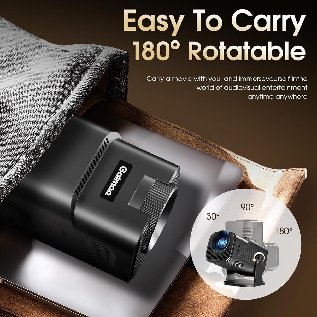 Proyector Mini 1920x1080P, WiFi, Bluetooth, Auto Keystone, 4K