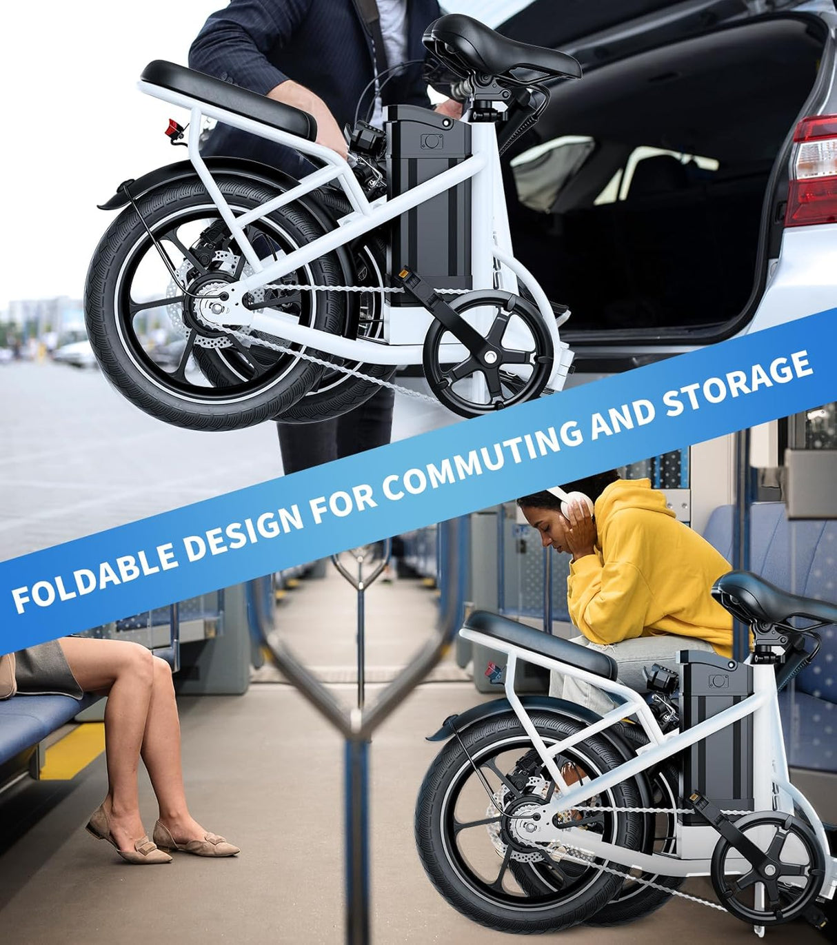 Bicicleta eléctrica WINDHORSE, 630w, 35 millas, plegable