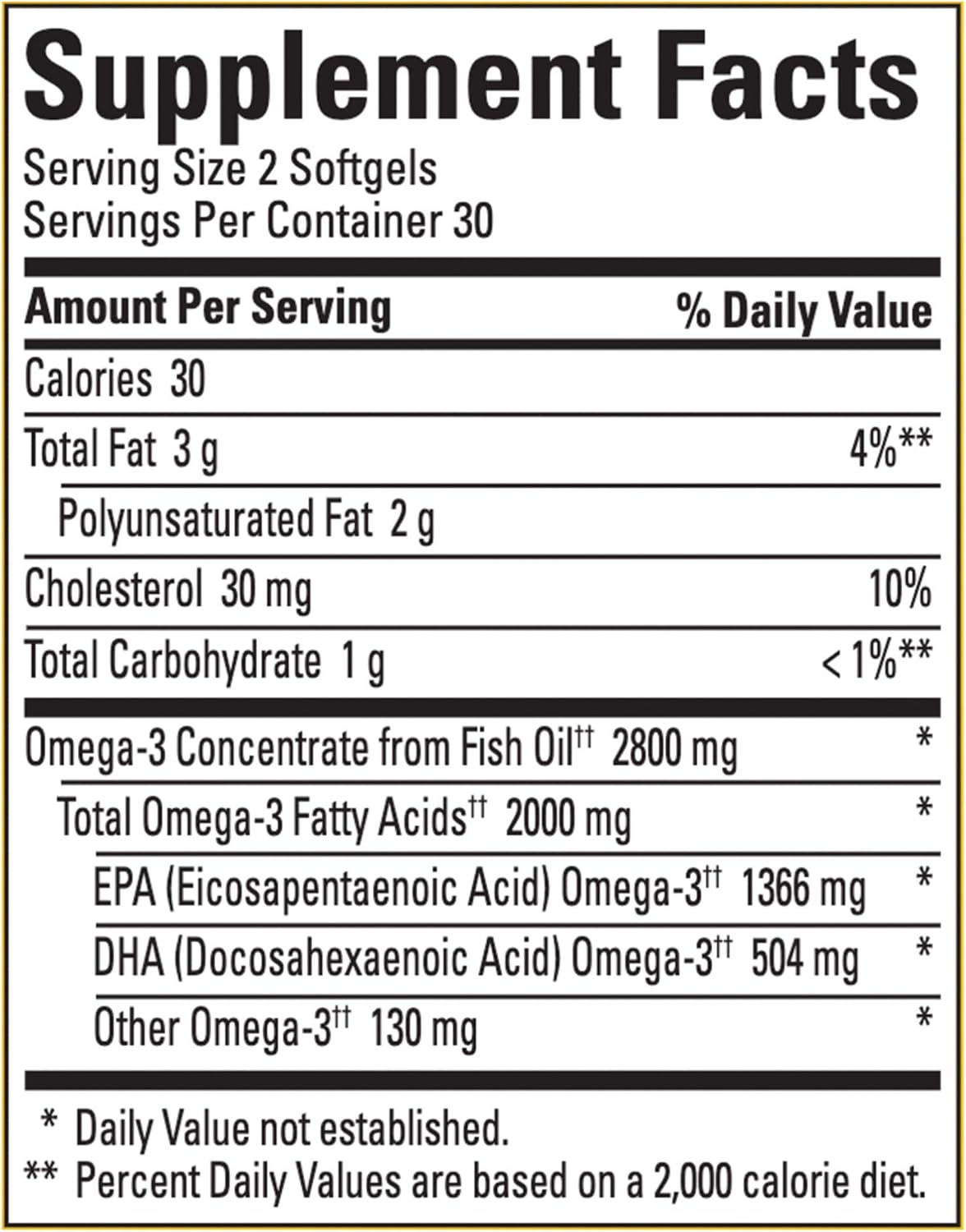 Suplementos Alimenticios Aceite de pescado Omega 3 2800 mg