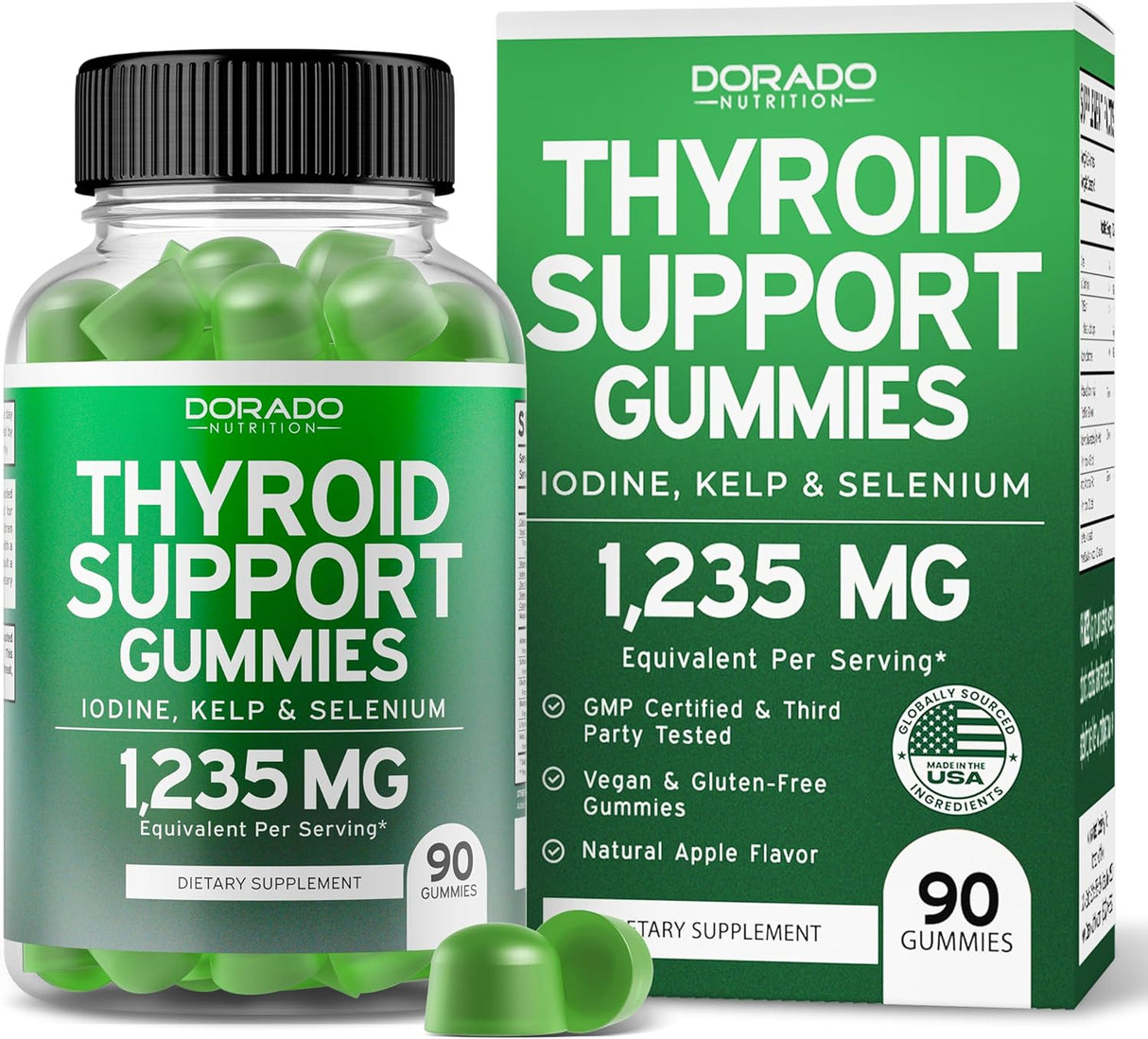 Gomitas de apoyo a la tiroides con yodo y algas marinas 90u