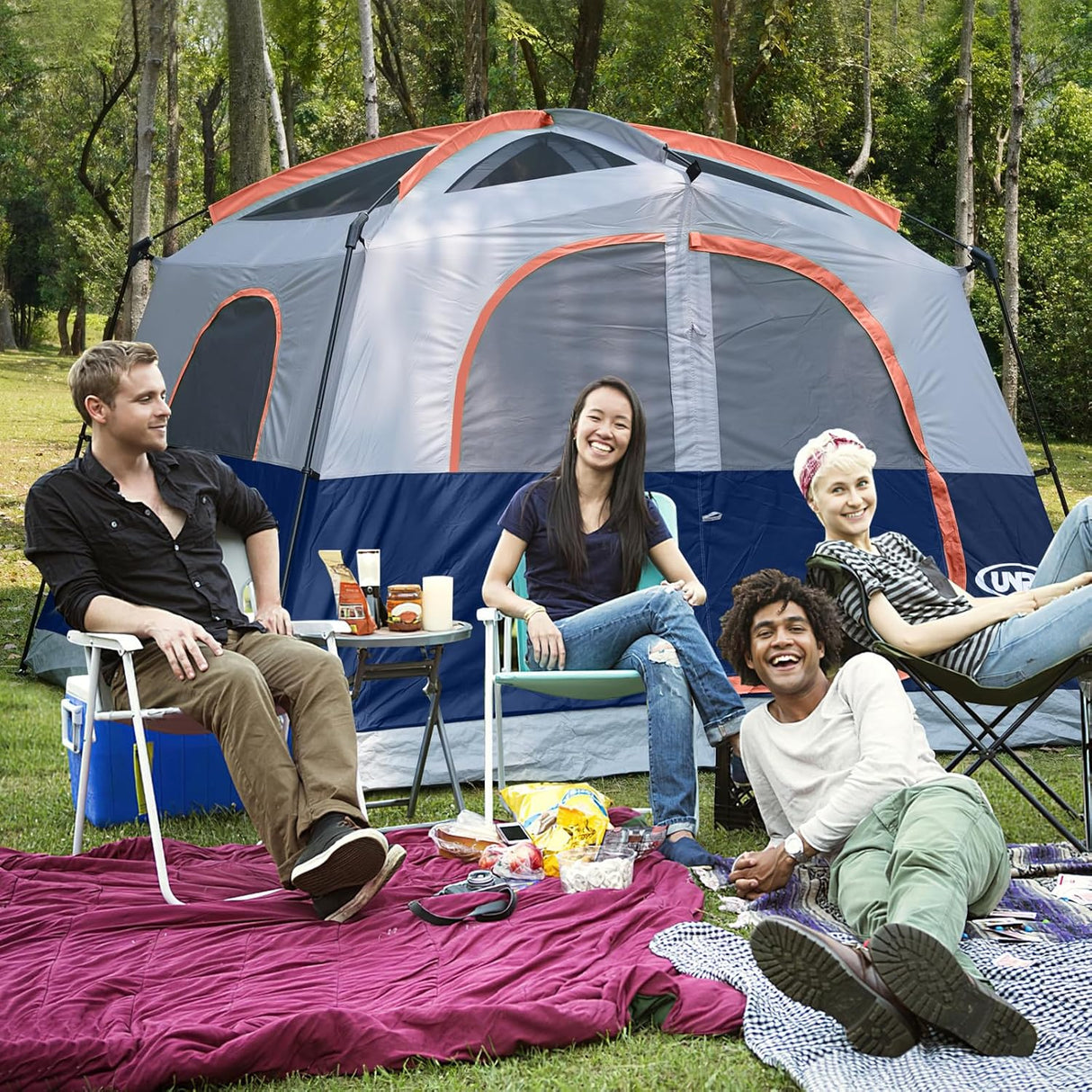 Tienda de campaña UNP 6 personas, impermeable, fácil montaje, 10'x9