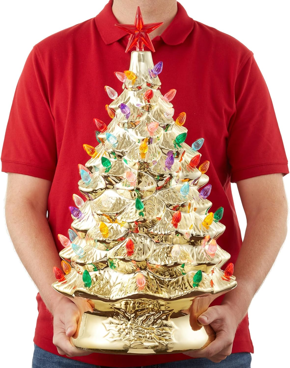 Árbol de Navidad Cerámico Casafield, 24 Pulgadas, 148 Luces