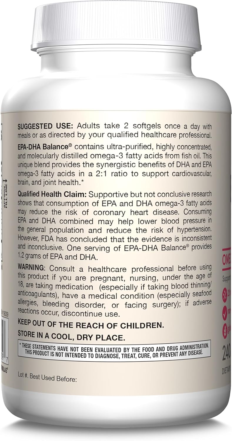 EPA-DHA Equilibrio Tapas Inodoras, Mejora Cerebral 240 Cáp