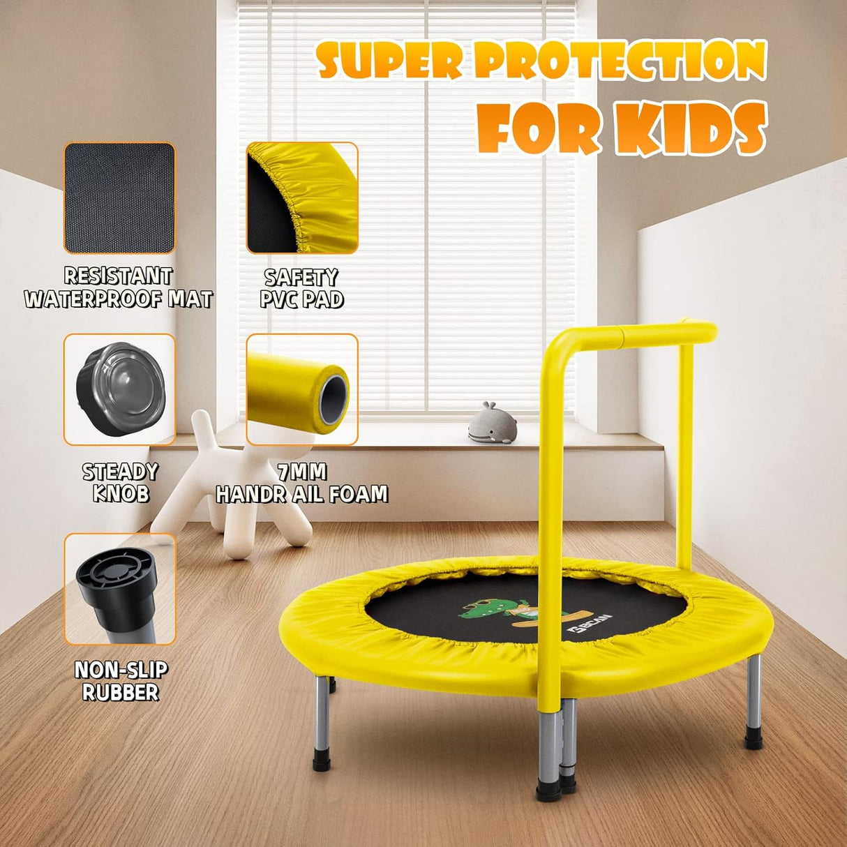 Trampolín Infantil BCAN 36'' Plegable con Manija para Niños