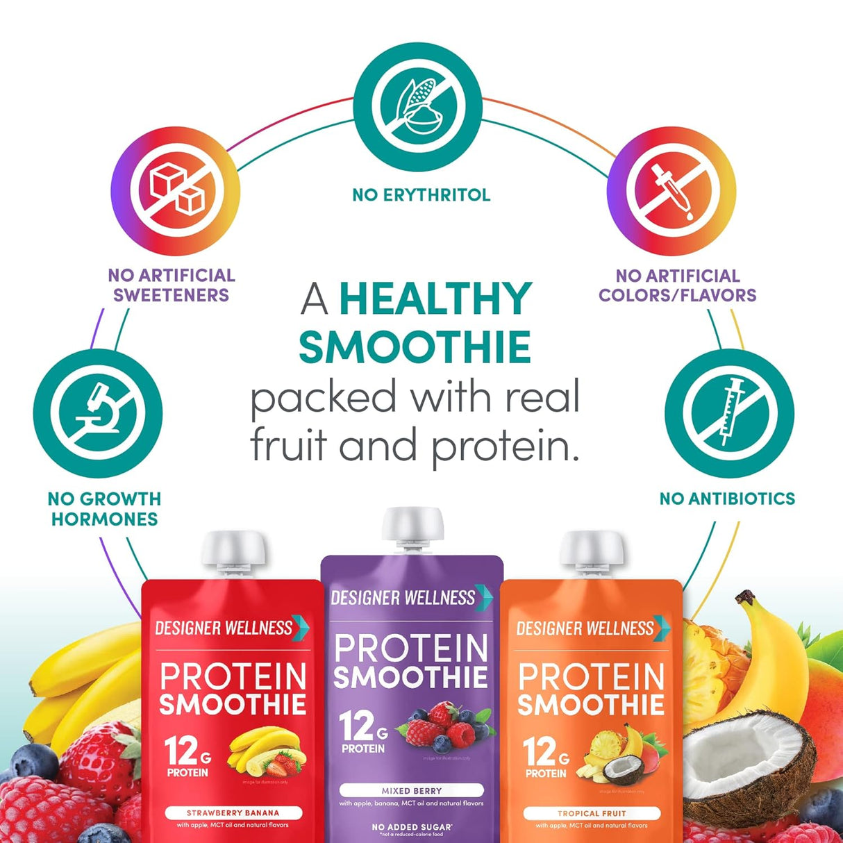 Smoothie de Proteínas Wellness Diseñador, 12u, Sin Azúcar
