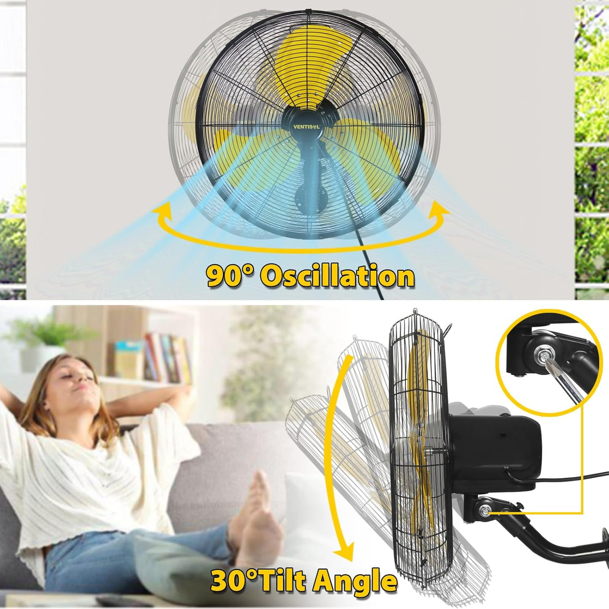 Ventilador Oscilante VENTISOL 18 3 Velocidades, 4200 CFM