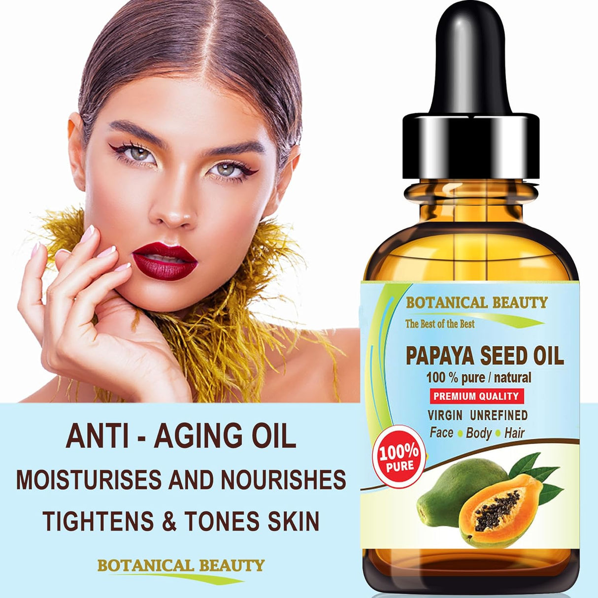 Aceite de Semilla de Papaya Natural y Puro para Cara Piel