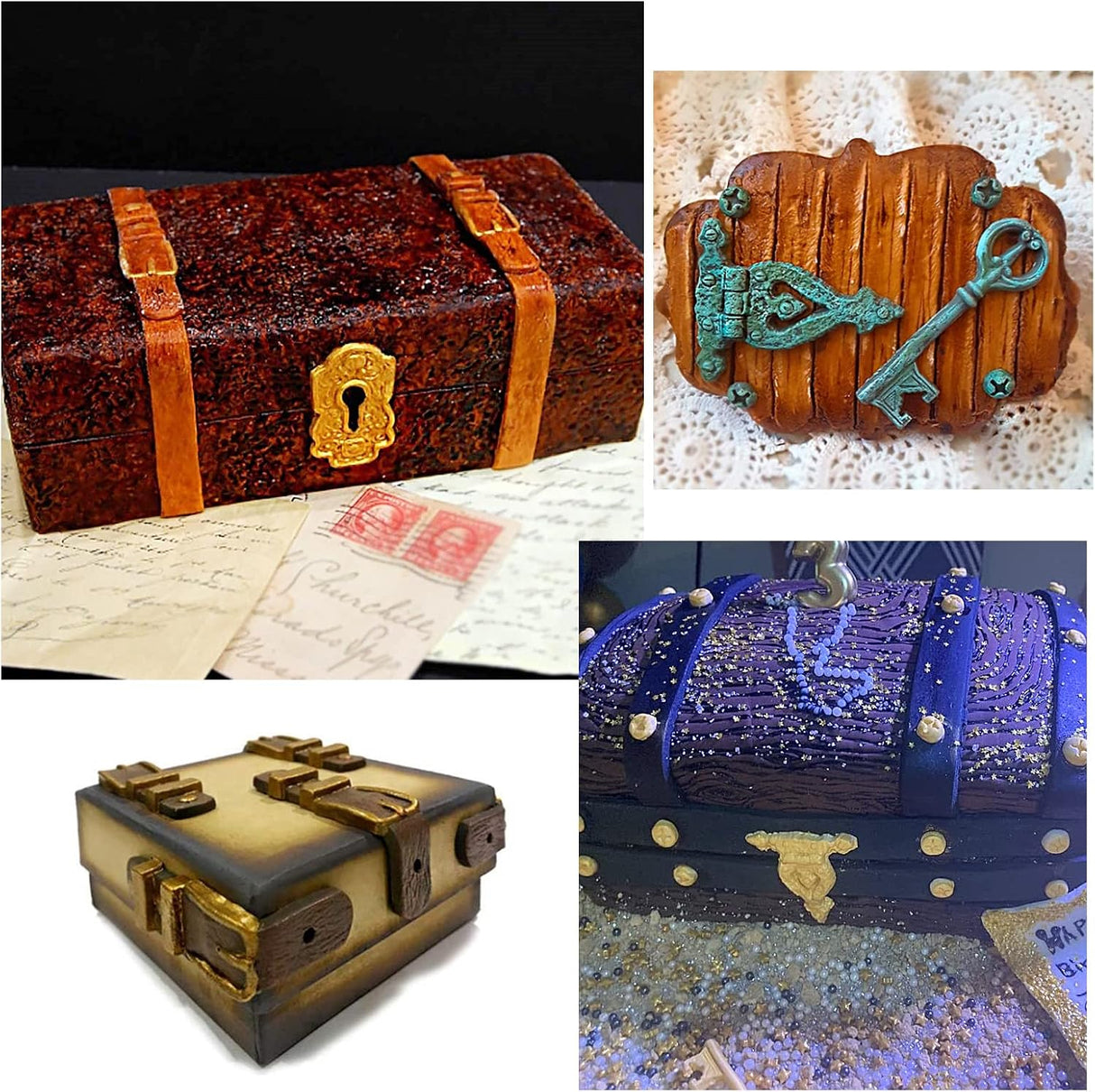 Moldes de arcilla polimérica vintage con agujero rosado