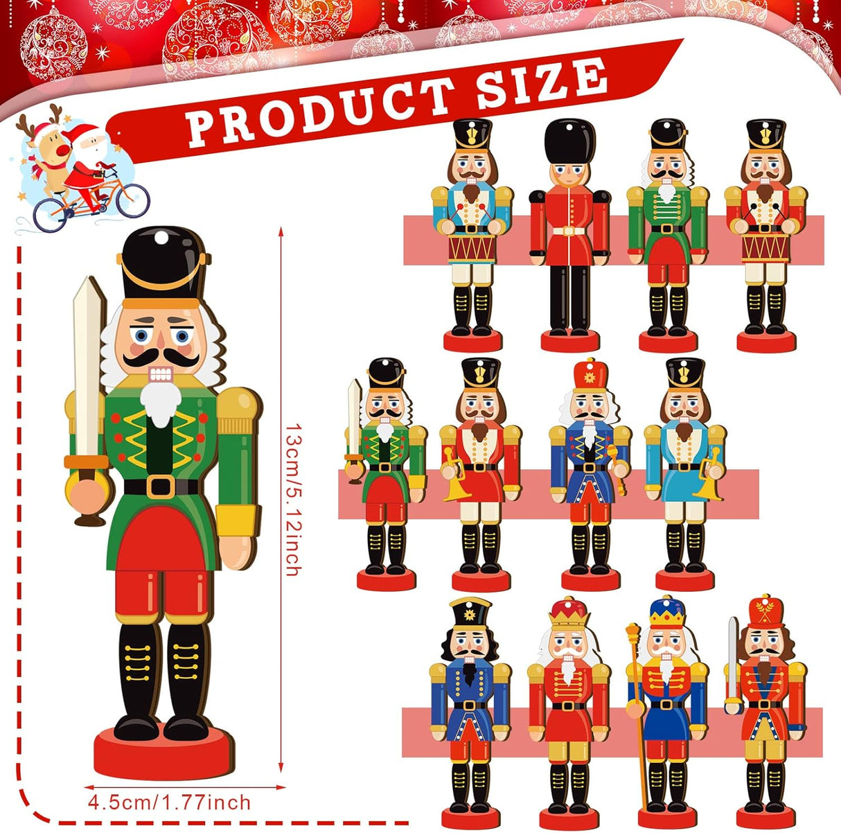 36 Piezas Adornos de Navidad Nutcrackers Miniatura Tradicional