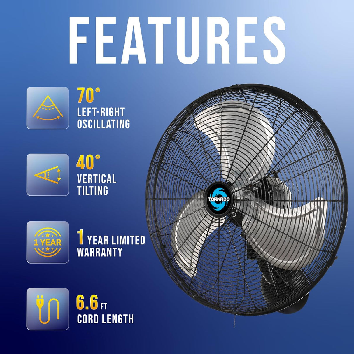 Ventilador Oscilante Tornado 20 Pro, 3 Velocidades, 5250 CFM