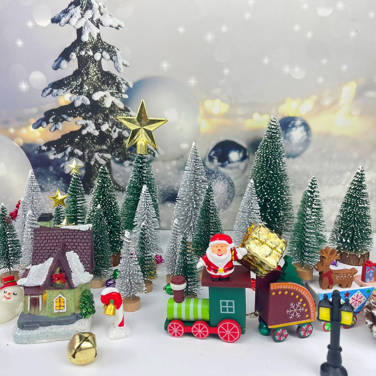 42PCS Árboles de Navidad Miniatura - Decoración Mesa DIY