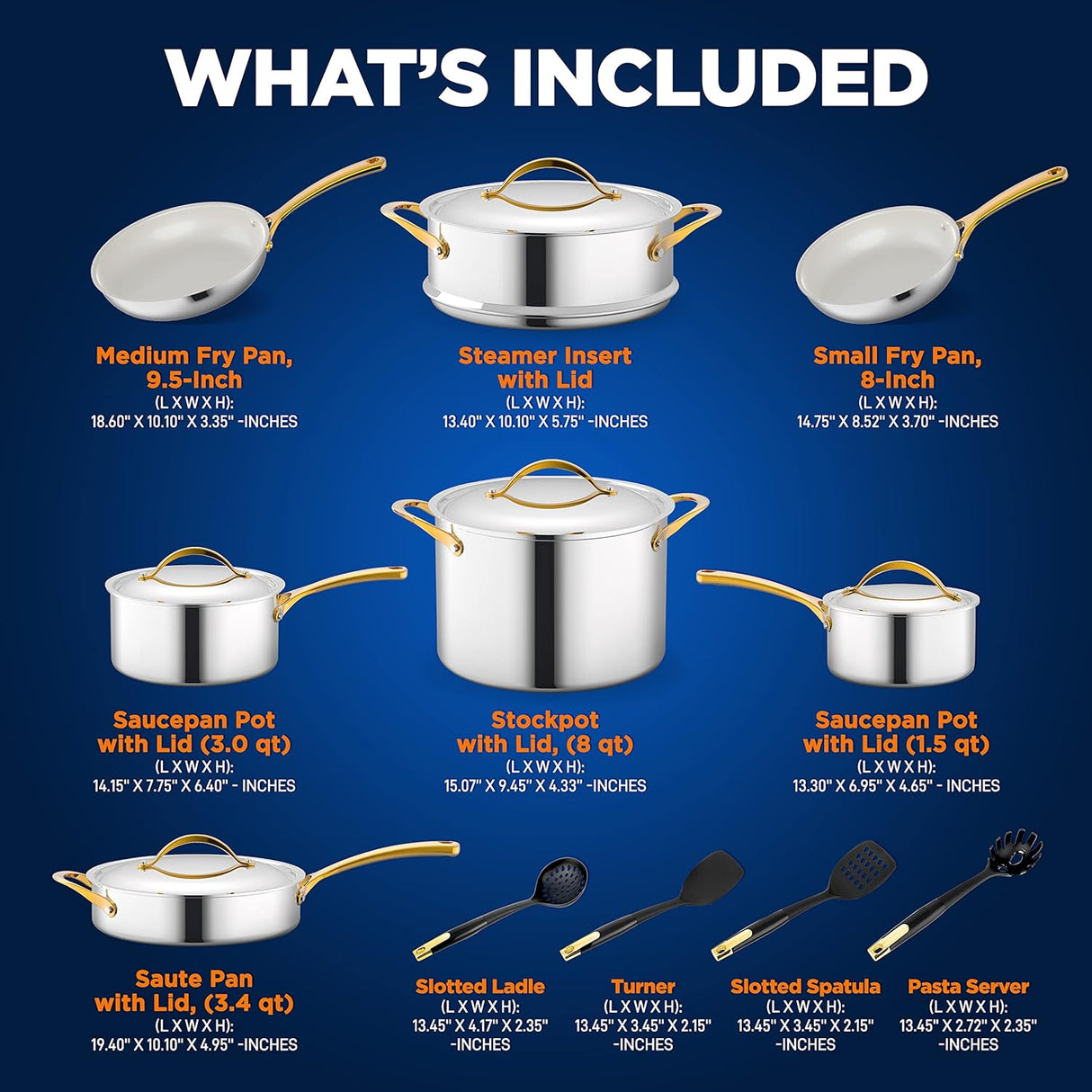 Juego de ollas de cocina NUTRICHEF NCSTS16