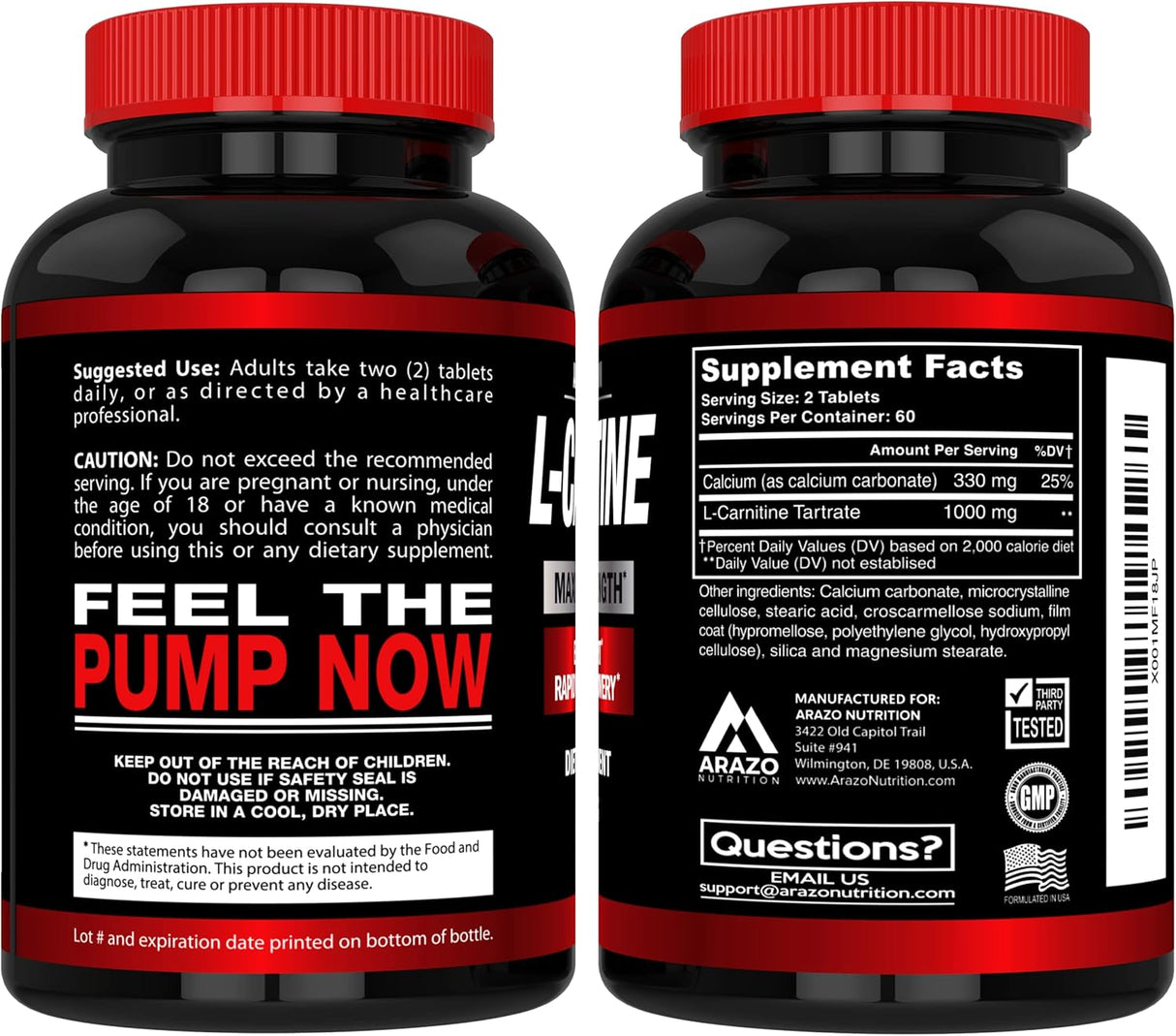 Suplemento L-carnitina, 120 tabletas con aminoácido