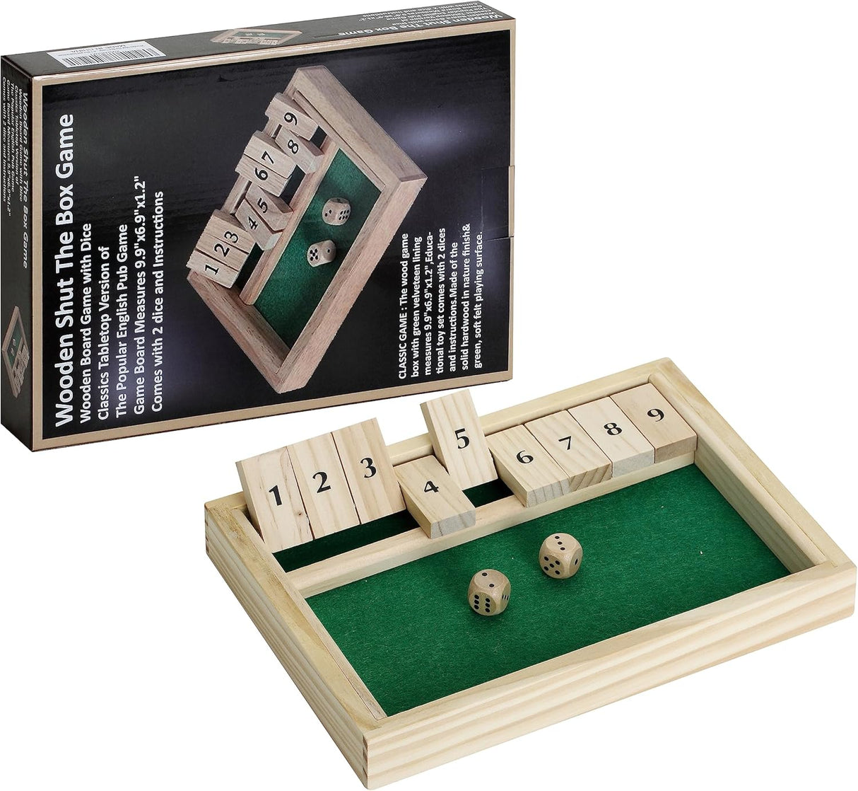 Juego de Mesa Shut The Box - Clásico de Dados para 2 Jugadores #9