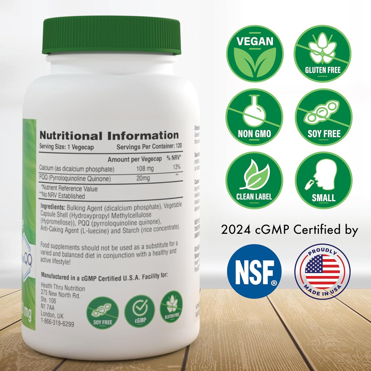 Suplemento PQQ 20 mg (Pirroloquinolina quinona)