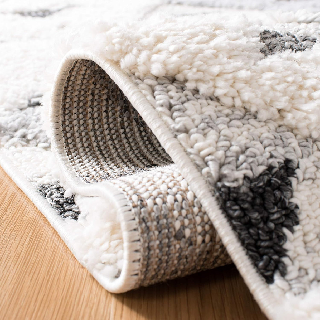 Alfombra Shag Marroquí con Flecos - Diseño Boho, MTS688F