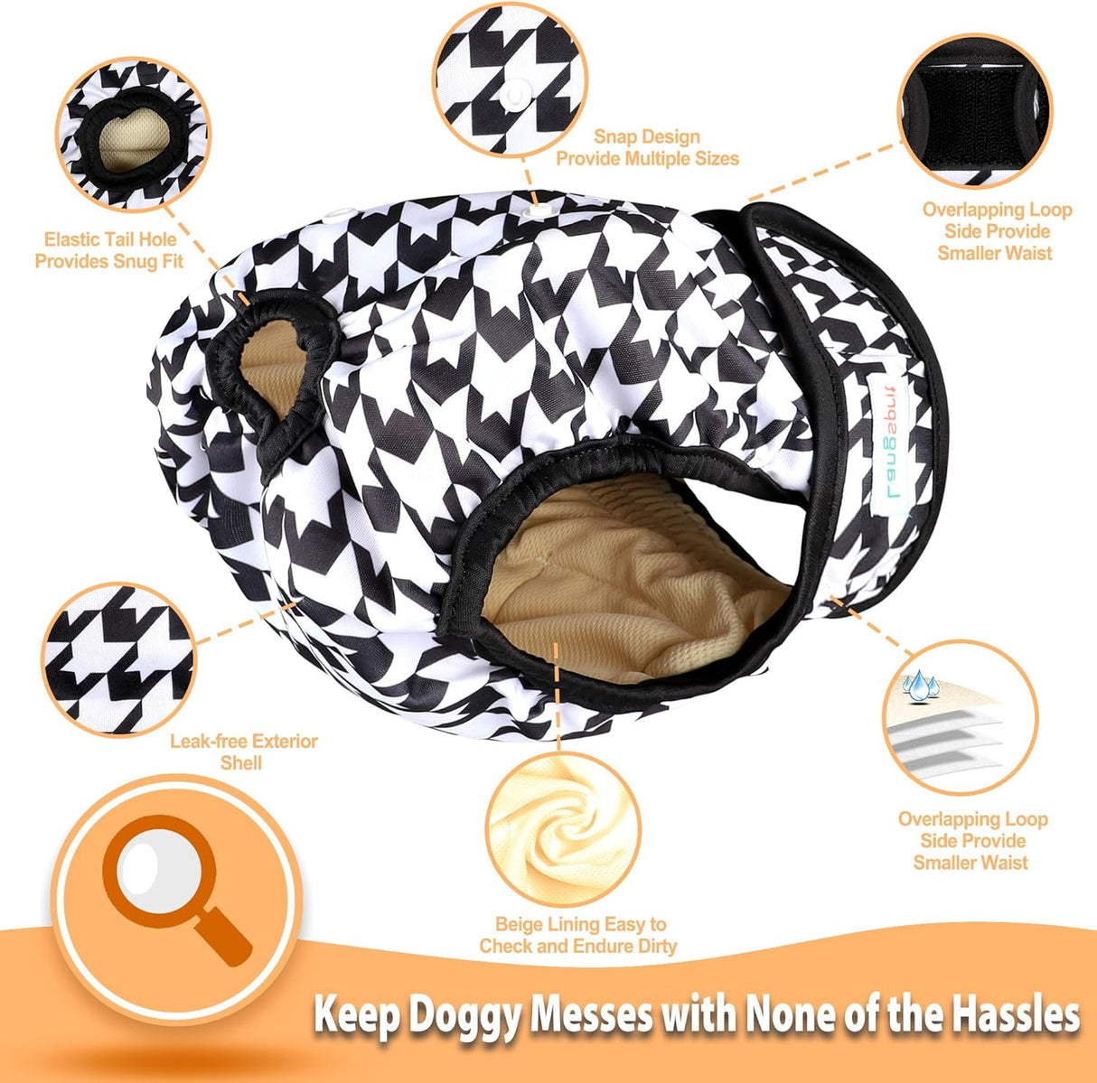 Langsprit Pañales lavables perras en el período – Calzones