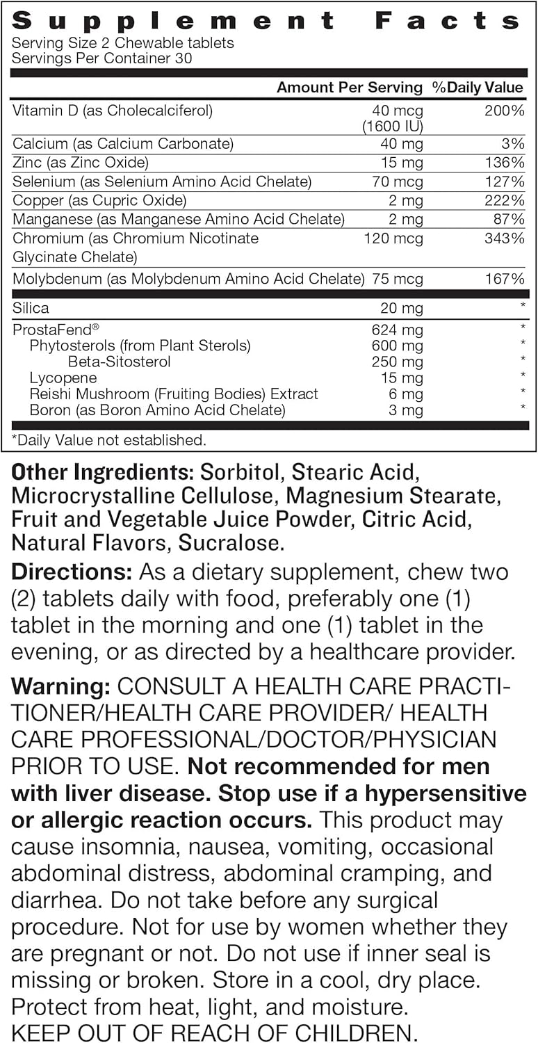 Suplementos Beta Prostate Advanced Chewables 60 masticables