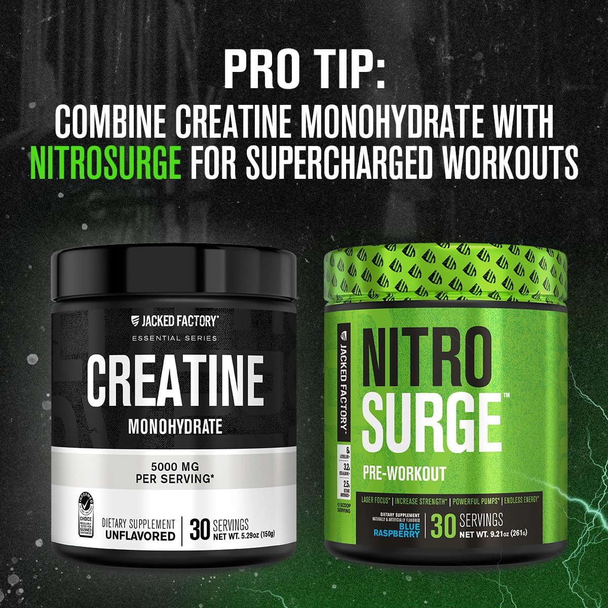 Creatina Monohidratada 150g Jacked Factory - 30 Porciones