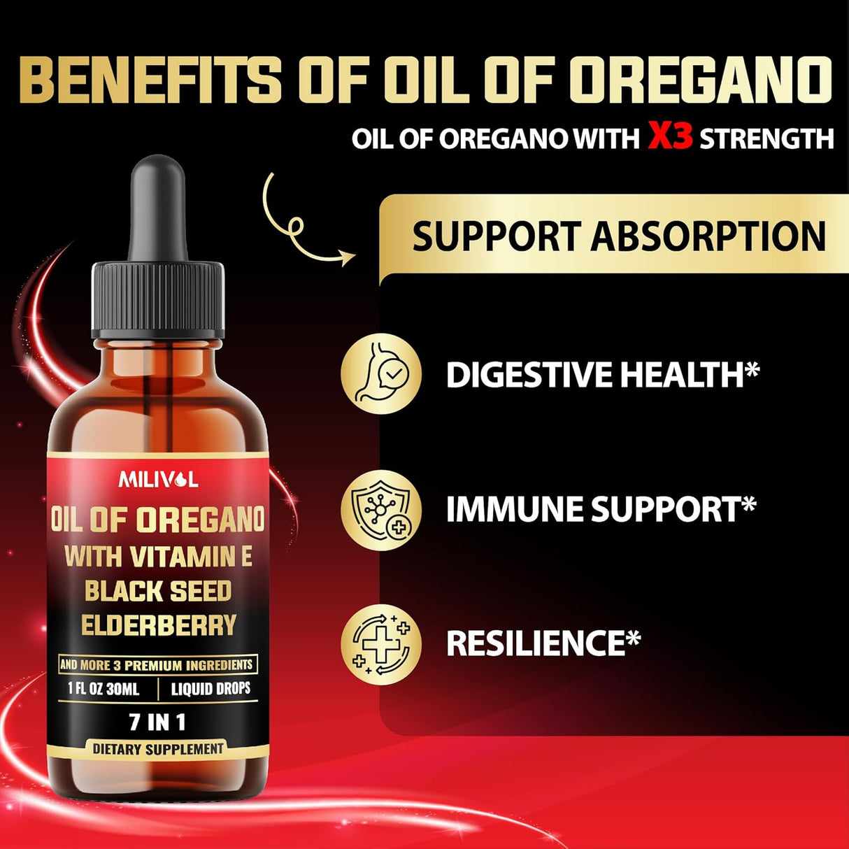 7in1 Aceite de Orégano con Semilla Negra y más, 30 días
